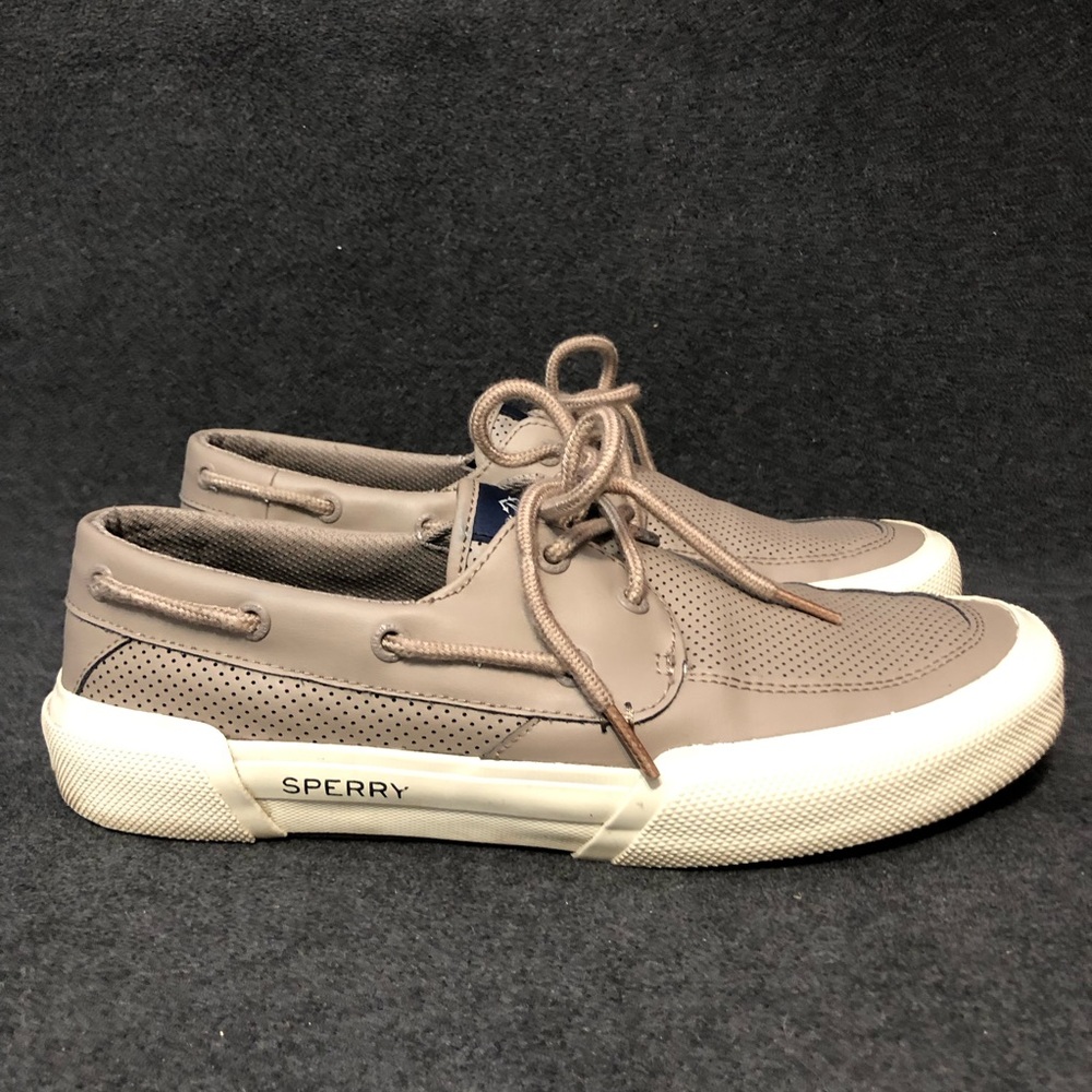 Sperry Boat Shoes Men's Soletide 2-Eye Taupe Casual Slip On Sneaker Size 8